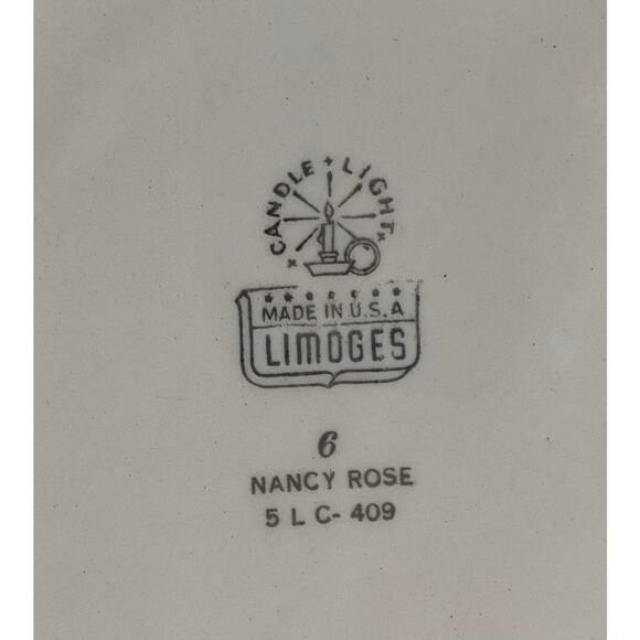 Large Platter American Limoges Nancy Rose | 15 1/8" Large Serving Dish - Picture 5 of 5